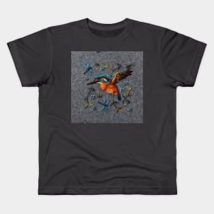 Color bird flower design Kids T-Shirt